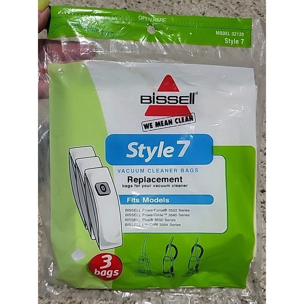Bissell Style 7 3 Pack Vacuum Cleaner Bags, White, 3 Count